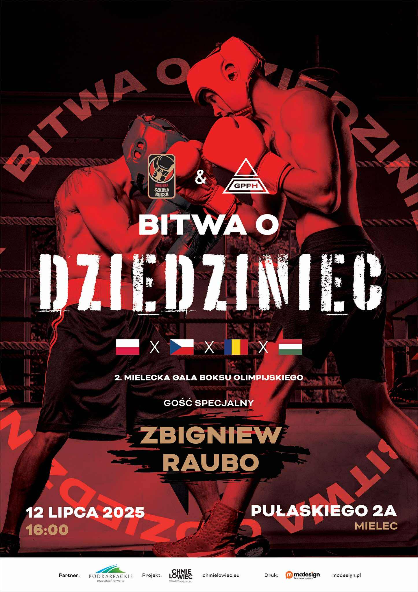 Bitwa o Dziedziniec - plakat gali boksu w Mielcu